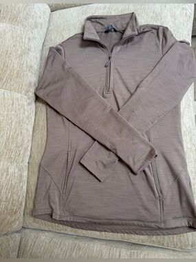 Eddie Bauer Sz L Cocoa Brown Quarter-Zip Performance Pullover